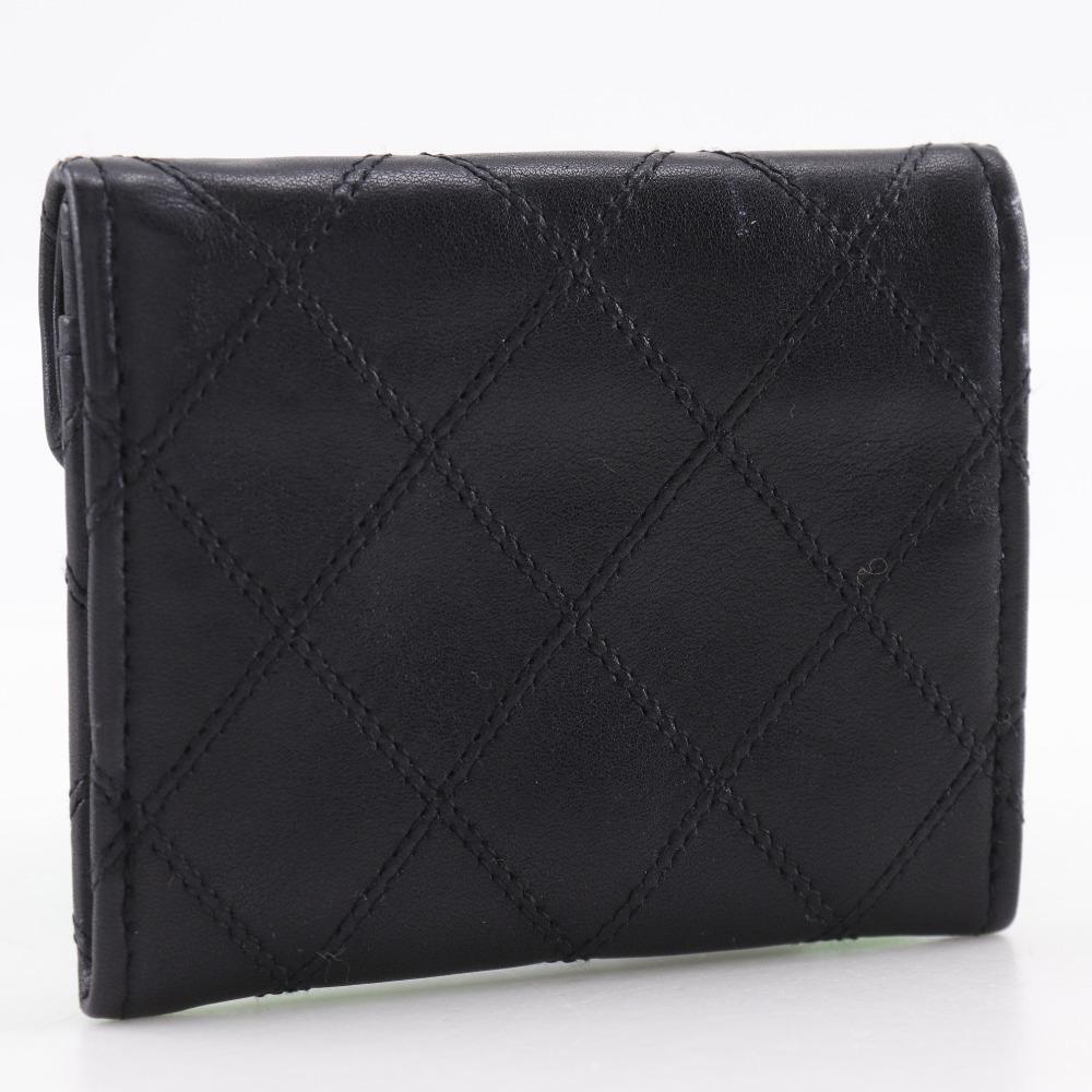CHANEL Bicolole Coin Purse COCO Mark black Calfskin Women Used