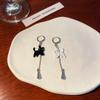 New Geometric Asymmetric Bow Cat Droplet Pendant Earrings Unique Fun Cute Sweet Versatile Jewelry Gifts Wholesale