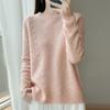 Autumn And Winter Wool Sweater Women'S Twisted Solid Color Semi-Turtleneck Soft Waxy Thick Sweater Loose Knitted Bottoming Shirt