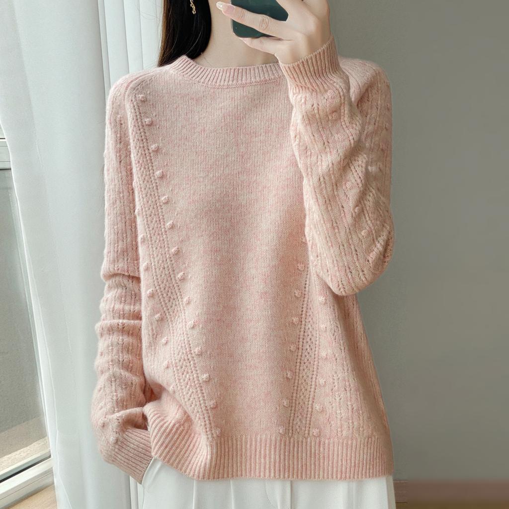 Autumn And Winter Wool Sweater Women'S Twisted Solid Color Semi-Turtleneck Soft Waxy Thick Sweater Loose Knitted Bottoming Shirt