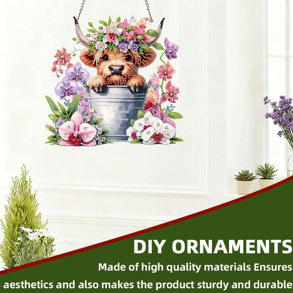 Animal Theme 2D Flat DIY Acrylic Special Shaped Hanging Diamond Art Kits Diamond Painting Kits DIY Home Decor Hanging Charm