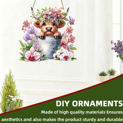 Animal Theme 2D Flat DIY Acrylic Special Shaped Hanging Diamond Art Kits Diamond Painting Kits DIY Home Decor Hanging Charm