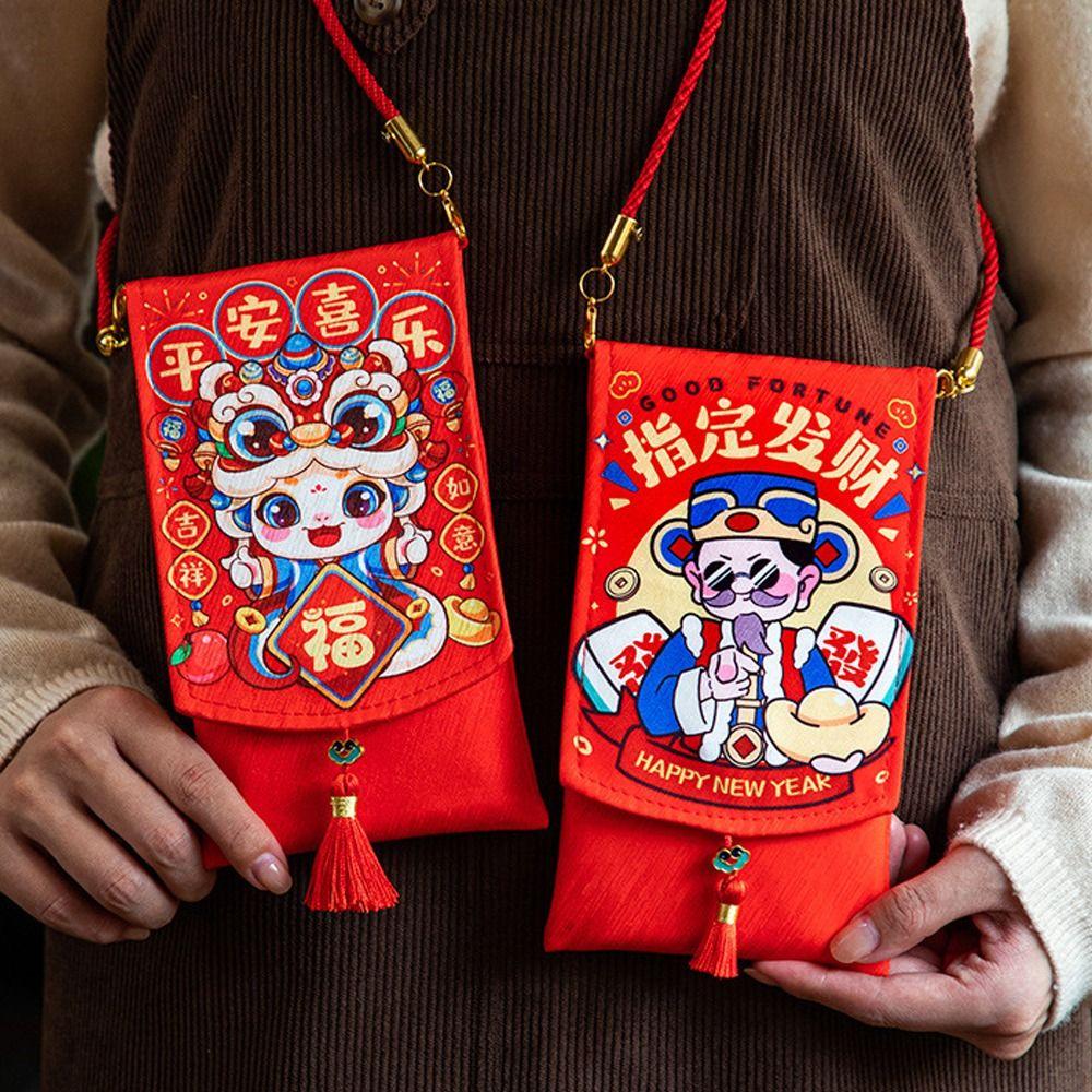 Chinese New Year Lucky Envelopes Traditional Money Packing Bag 2025 Snake Year Red Envelopes  Bonus