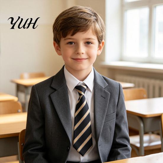 Child Dress Shirt Tie Kids Pre-tied Necktie for Boys Girls, Adjustable with Elastic Strap British Style School Uniforms Wedding And Cosplay,