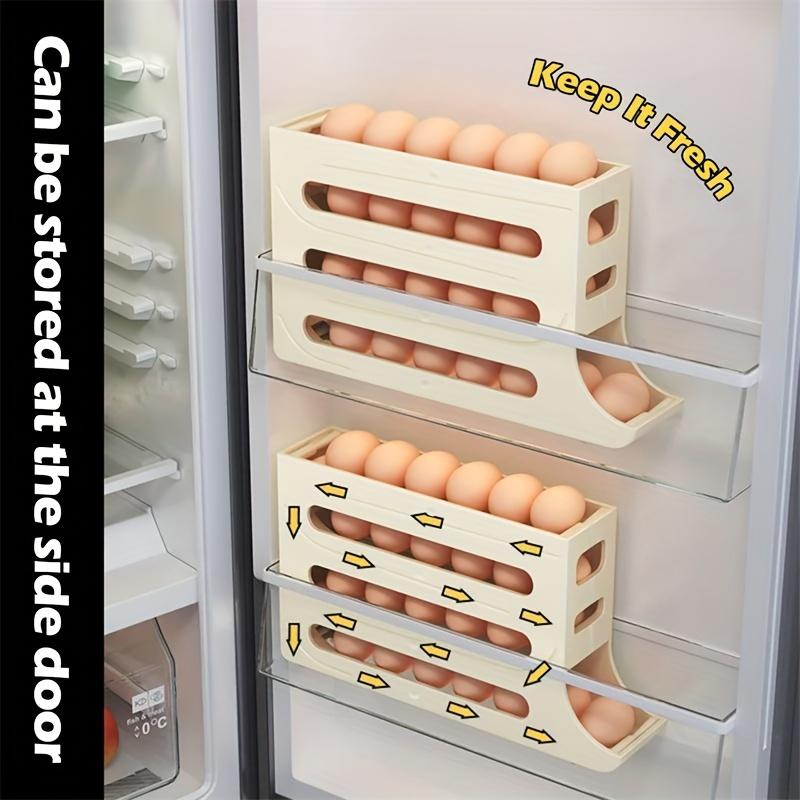 Refrigerator Egg Storage Box, Automatic Egg Rolling Rack, Large Capacity Refrigerator Special Egg Holder Storage Box, ABS Material