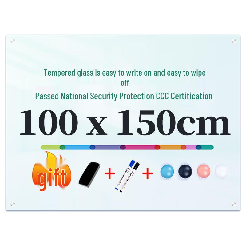 Deli 8740 Wall-Mounted Magnetic Tempered Glass Whiteboard