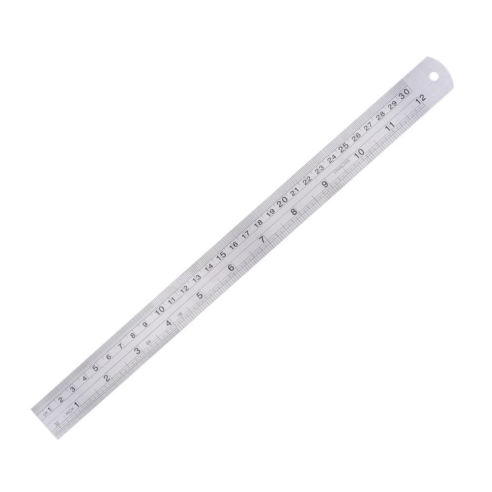 300mm/500mm Stainless Steel Ruler Straight Edge Ruler with Inch & Metric Centimeter Millimeter Ruler Precision Measuring Ruler