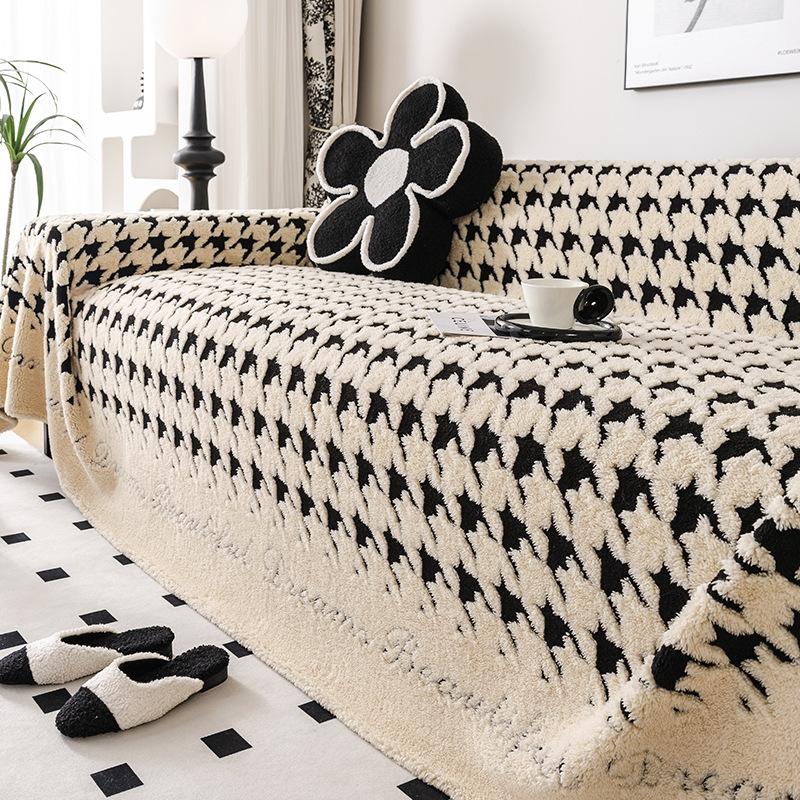 

British wind sofa towel does not shed hair Shu cotton lint winter soft waxy thickened non-slip plush cover sofa cover cover cloth 180*130cm