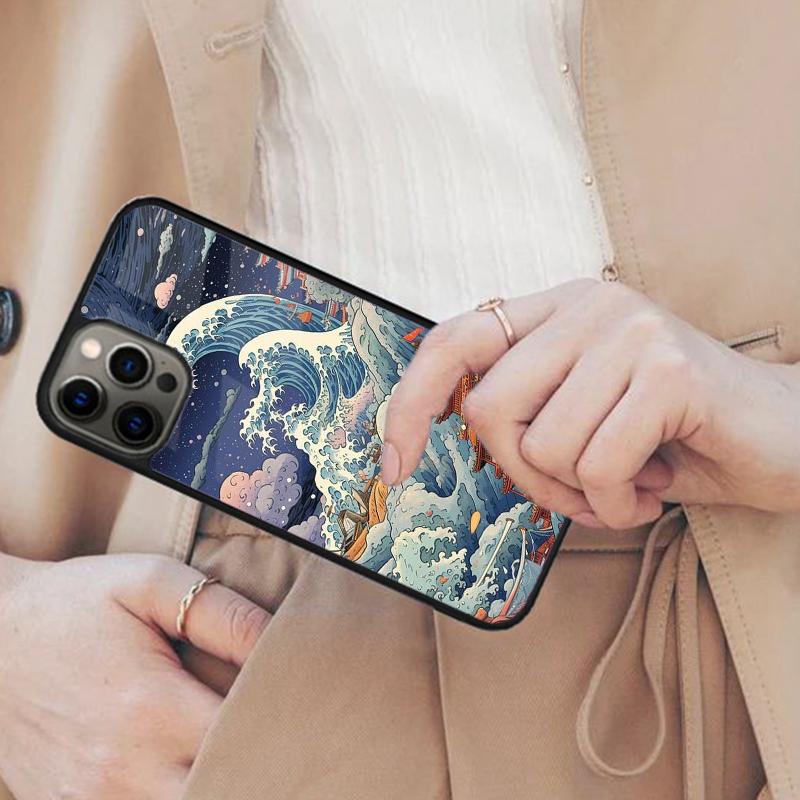 Ukiyo-e Japanese Wave Magnetic Phone Case For APPLE iPhone 17 Air 16 14 13 12 Pro Max 15 Plus Wireless Charge With MagSafe Cover
