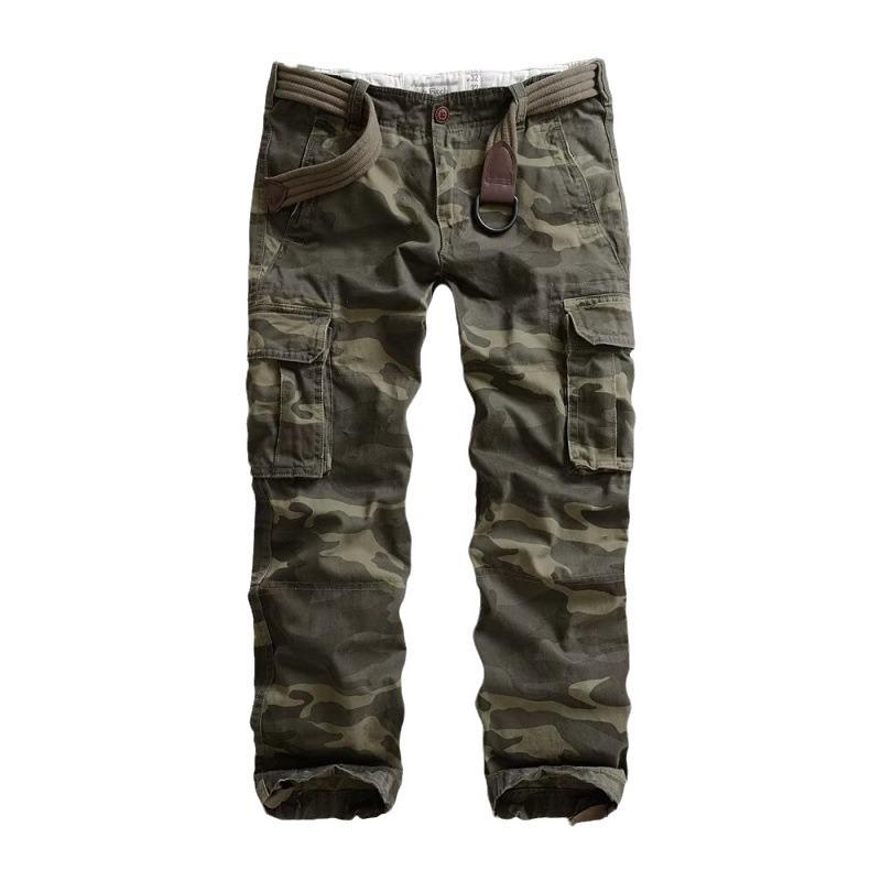 Men's Heavy-Duty Camouflage Cargo Pants - Loose Fit, Multi-Pocket, Trendy, Casual, Large Size