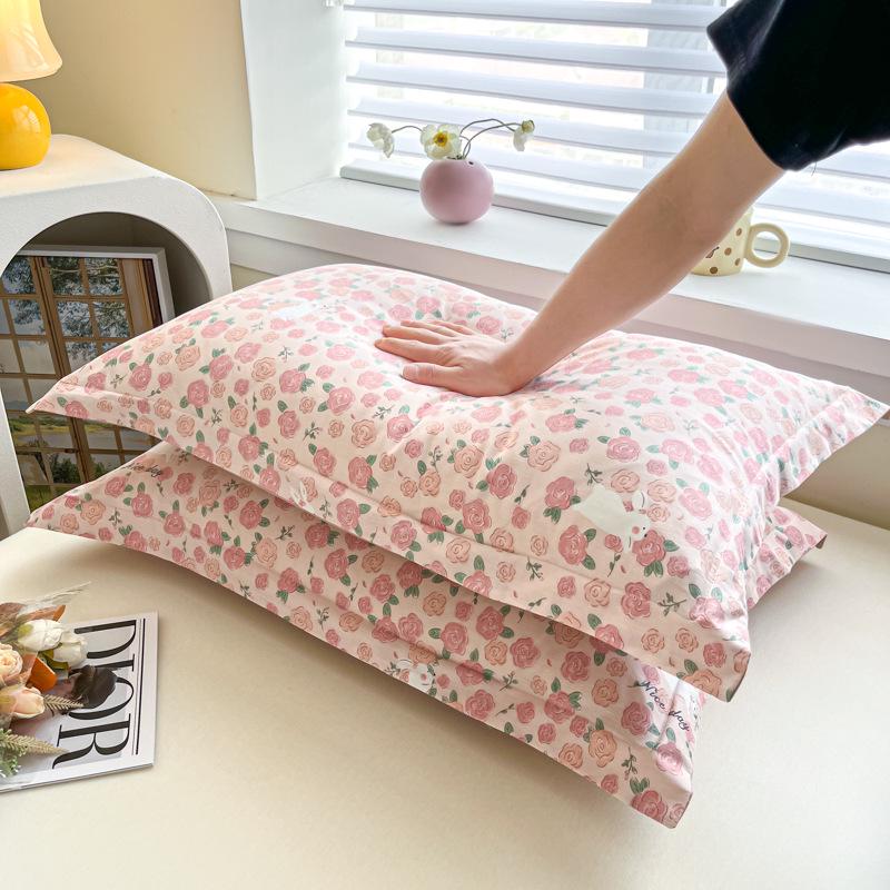 Children's Floral Pillowcase Set - Cotton with Memory Foam Core Cover (30x50cm & 40x60cm)