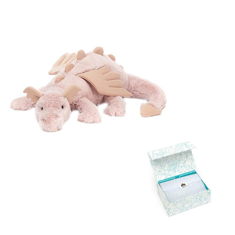 

JELLYCAT Серія Міфічних Тварин Рожевий Дракон Мила Лялька Плюшева Лялька 19 см Заввишки Blue Box