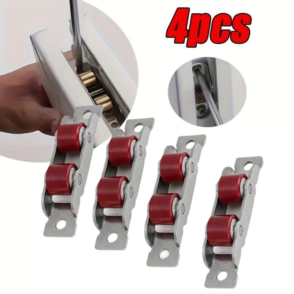 4 PCS Nylon Window Pulley Stainless Steel Sliding Door Rollers Sliding Door Pulley Glass Door