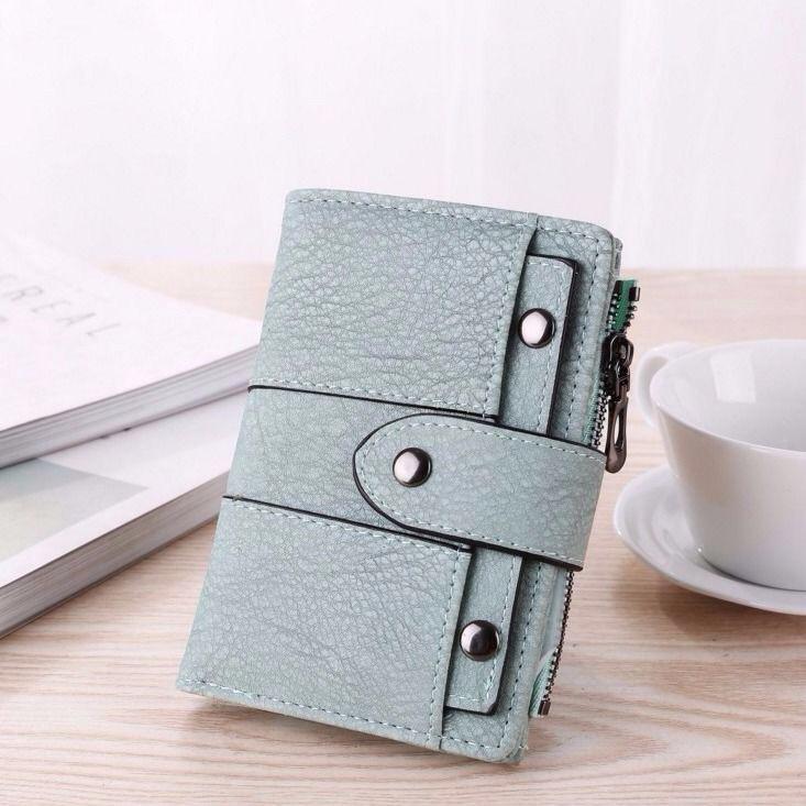 Women's Short Coin Purse: Japanese & Korean Style Multi-function Card Holder with Buckle