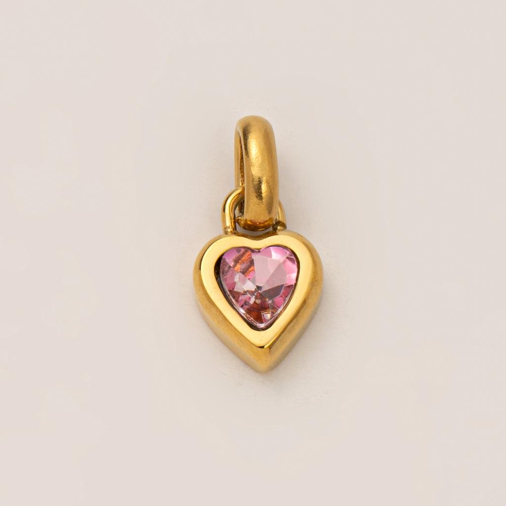 Titanium Steel Love Twelve Birthstone Diy Pendant Pendant Letter Name Family Gift Peach Heart Accessories Pendant