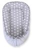 Baby Cocoon, Double-sided, Playpen, Swaddle, Premium BOBONO - Polka Dots On Gray/gray Stripes