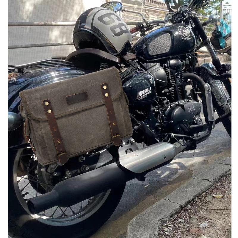 Detachable Motorcycle Bag Waterproof Bag Duffel Bag Carrying Bag Tail Bag Riding Equipment Single Shoulder Crossbody with Top Layer Leather