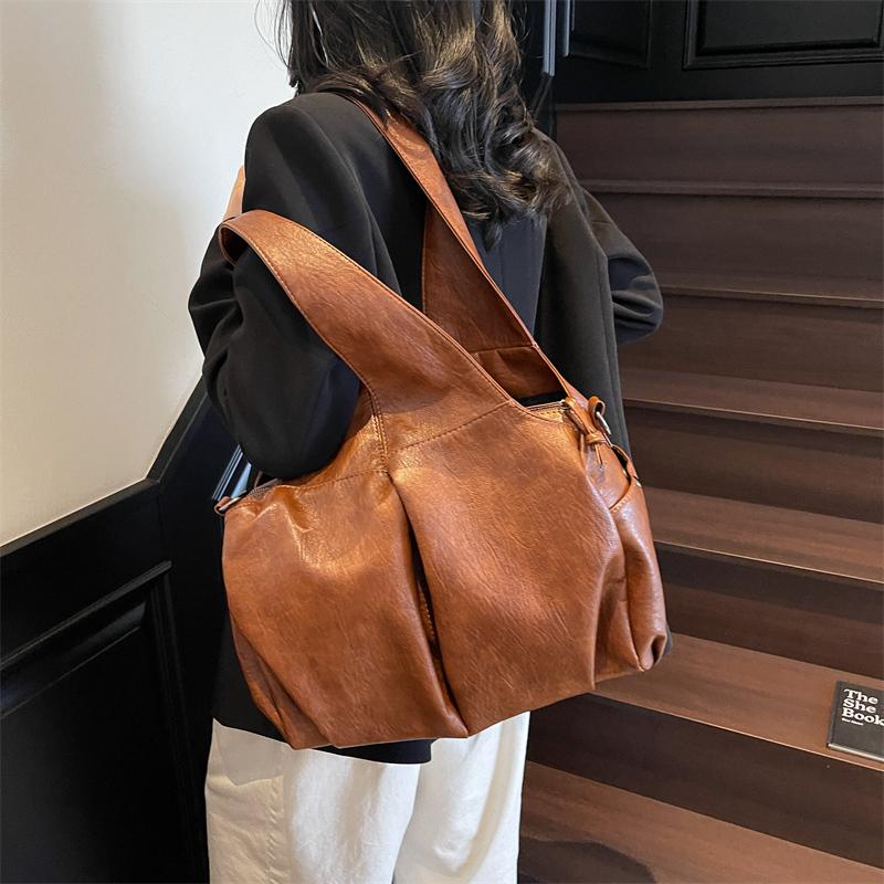 Prosta torebka damska na ramię w jednolitym kolorze, torebka o dużej pojemności, torba tote z miękkiej skóry PU, damska torebka codzienna, nowy styl