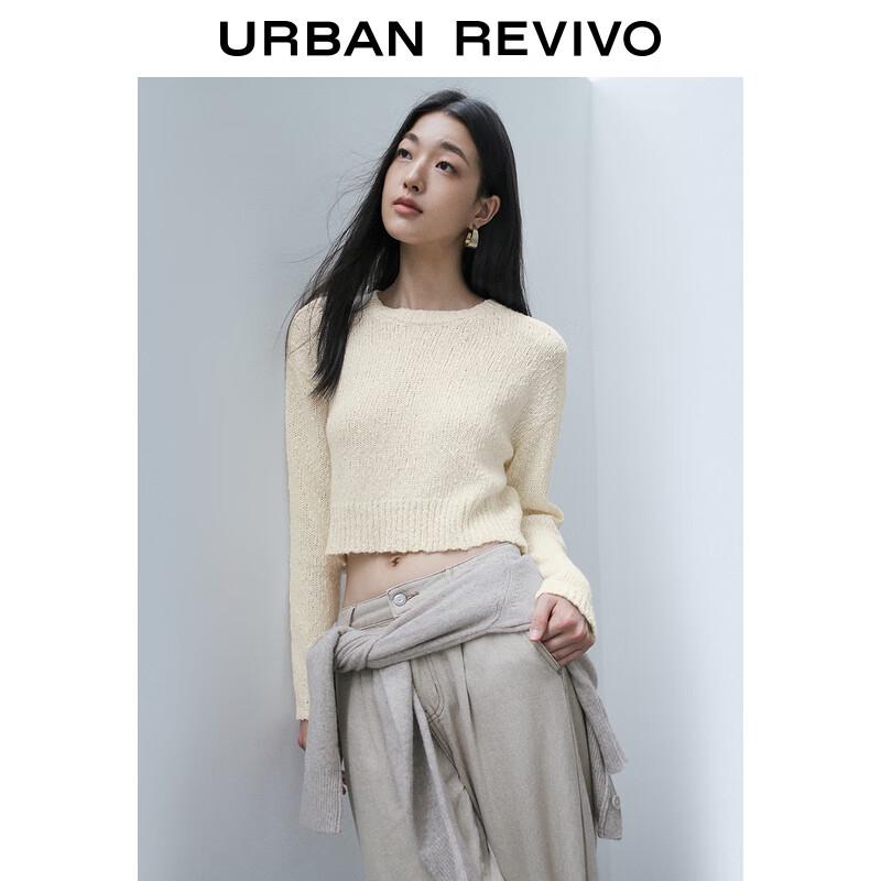 UR Women's Short Round Neck Long Sleeve Knit Sweater