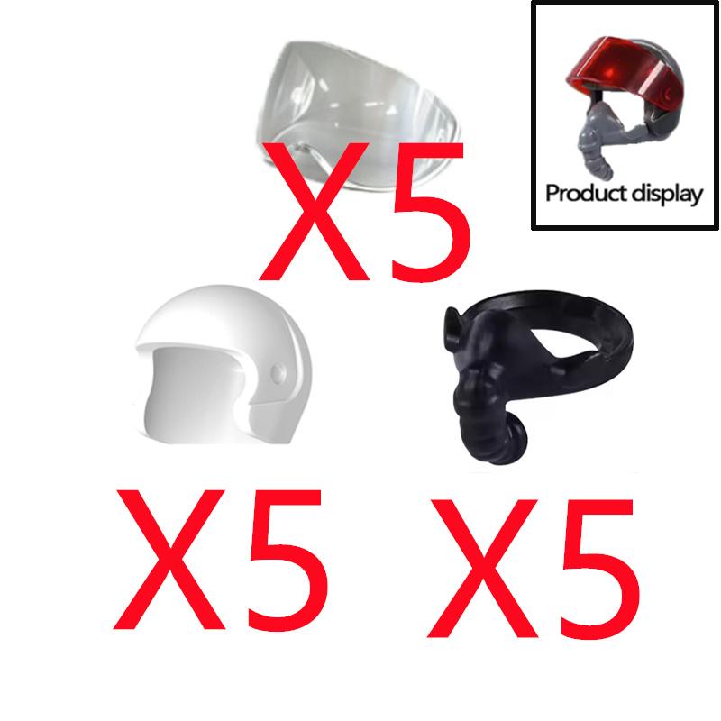 MOC Building Blocks Character Accessories Explosion-Proof Helmets Hats Gas Mask Knife Stands Mechanical Dog Drones DIY Toy Gift