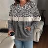 European and American Autumn and Winter Women's Hoodie Leopard Print Top Pullover Hooded Sweater