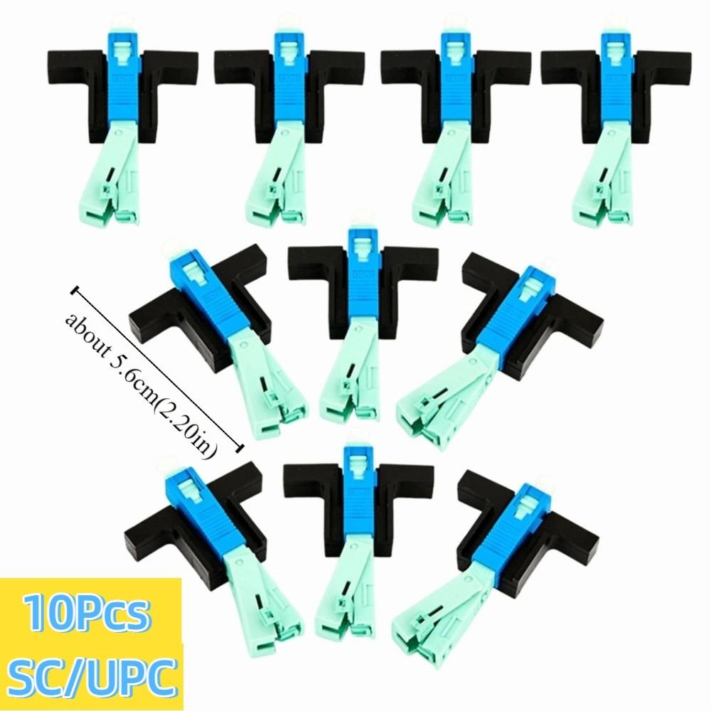 10Pcs Reusable SC UPC Fiber Optic Quick Connector Embedded Single-Mode Connector  Telecommunication