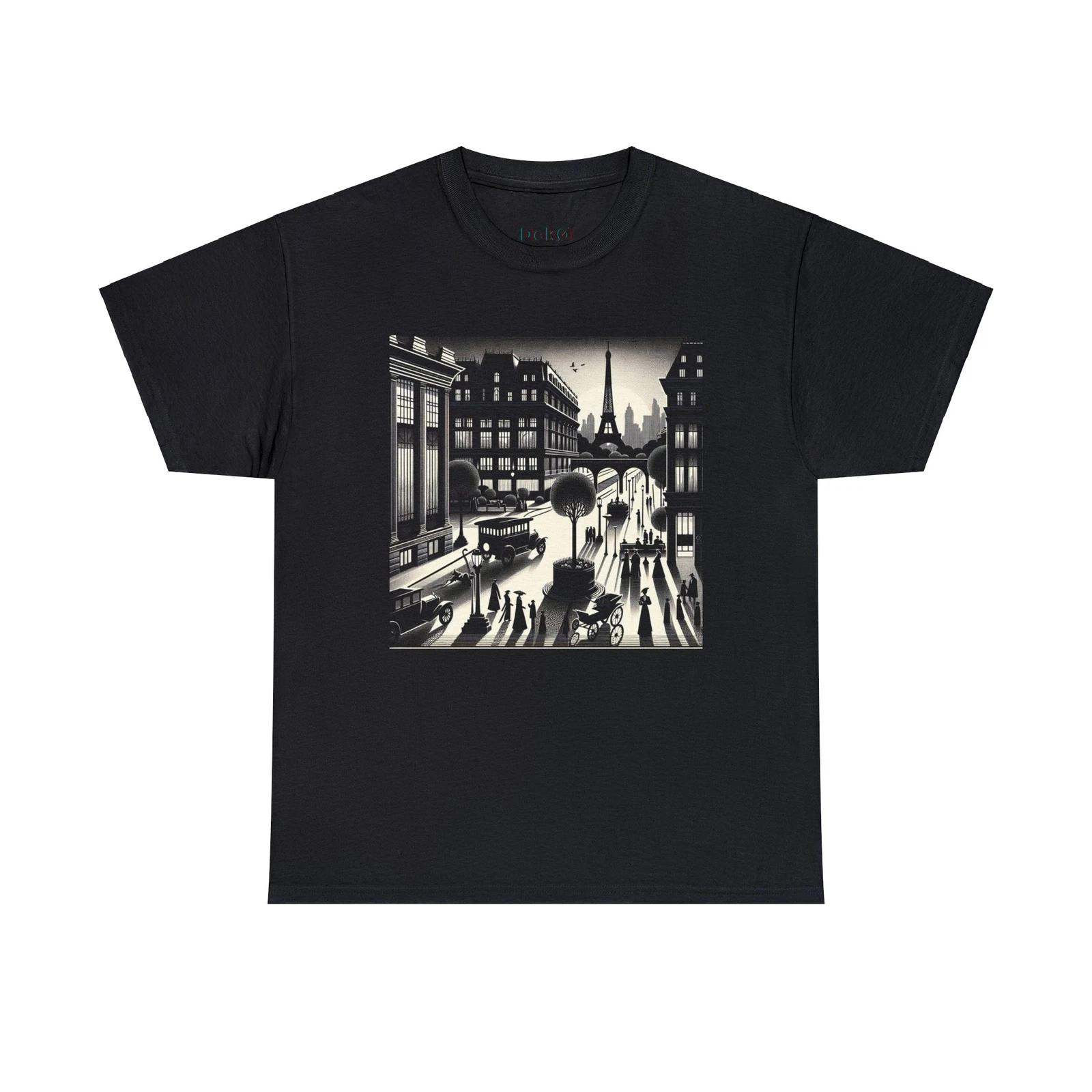 Unisex Adult T Shirt Designer Vintage Paris Eiffel Tower Art Deco Classy Travel M