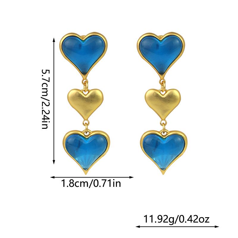Vintage French Heart Retro Stud Earrings - High-End Fashion Jewelry
