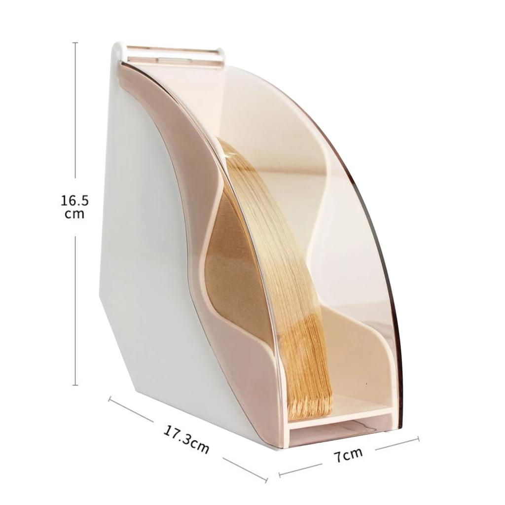 Hand Drip Coffee Filter Paper Holder Storage Rack with Acrylic Cover Dispenser Storage Barista Tools for Kitchen Utensils