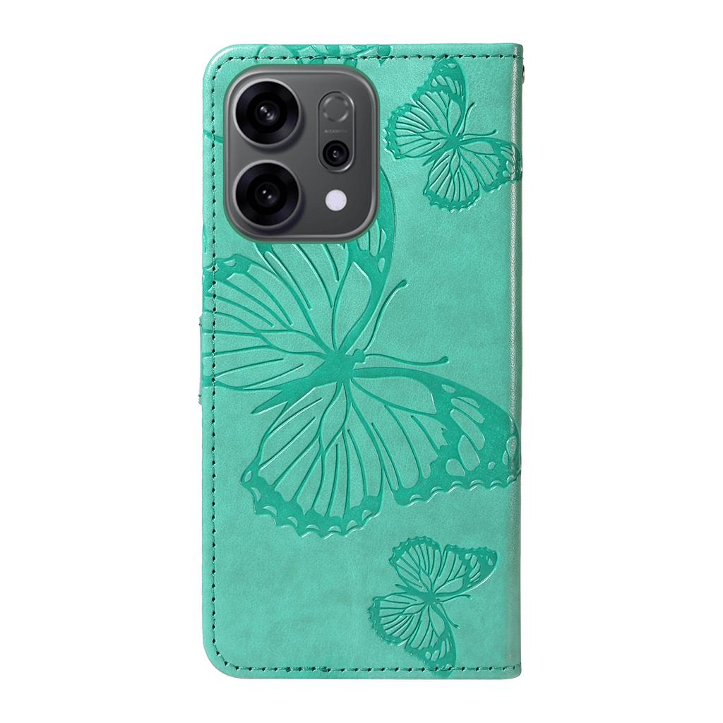 For Oppo Reno14 5G (China)/Oppo Reno14 F 5G/Oppo Reno14 5G (Global) Wallet Case Floral Butterfly Imprinted Leather Phone Cover Stand