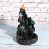 Unique Mountain Water Backflow Incense Burner Holder Home Resin Ornament Craft with LED Ball