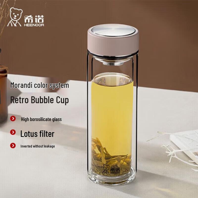 Heenoor Double-Layer Glass Tea Infuser Bottle