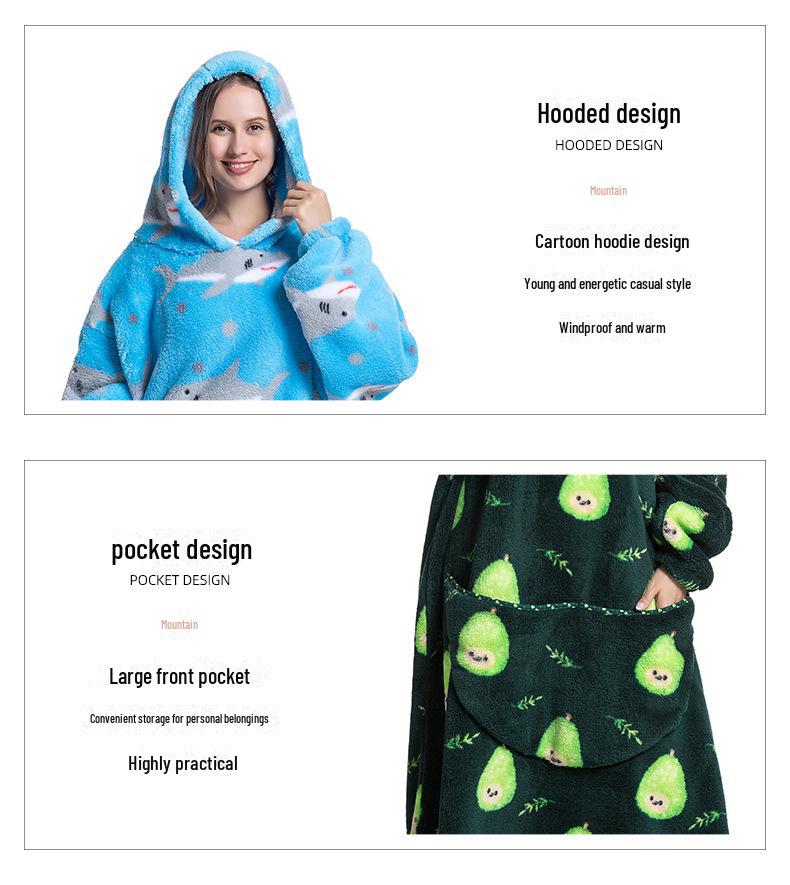 Oversized Wearable Warm Blanket Hoodie Sweater
