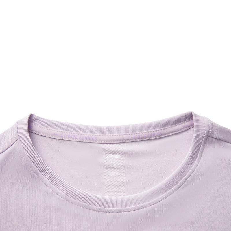 Li Ning Running Series Quick Dry Cool Breathable Sports T-Shirt Women tops Cool-Purple ATSV496-9