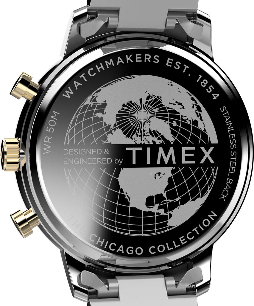 TIMEX Chicago Watch Quartz Water Resistant Mineral Glass Black Dial TW2W13300 Men's
