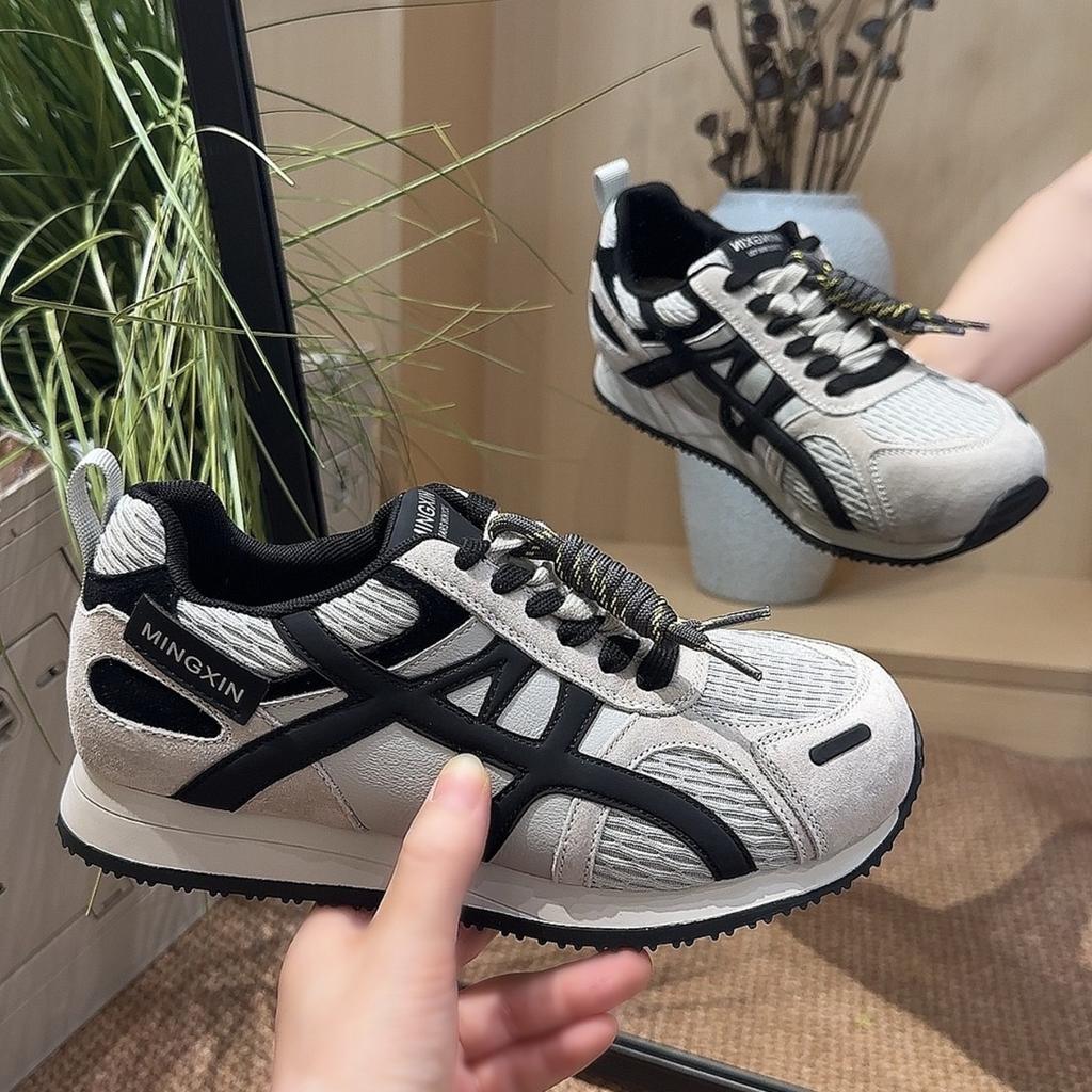 Retro Color Matching Forrest Gump Shoes Women's Light, Comfortable and Non-slip Sports and Leisure Shoes 2025 New Platform Jogging German Training Sh