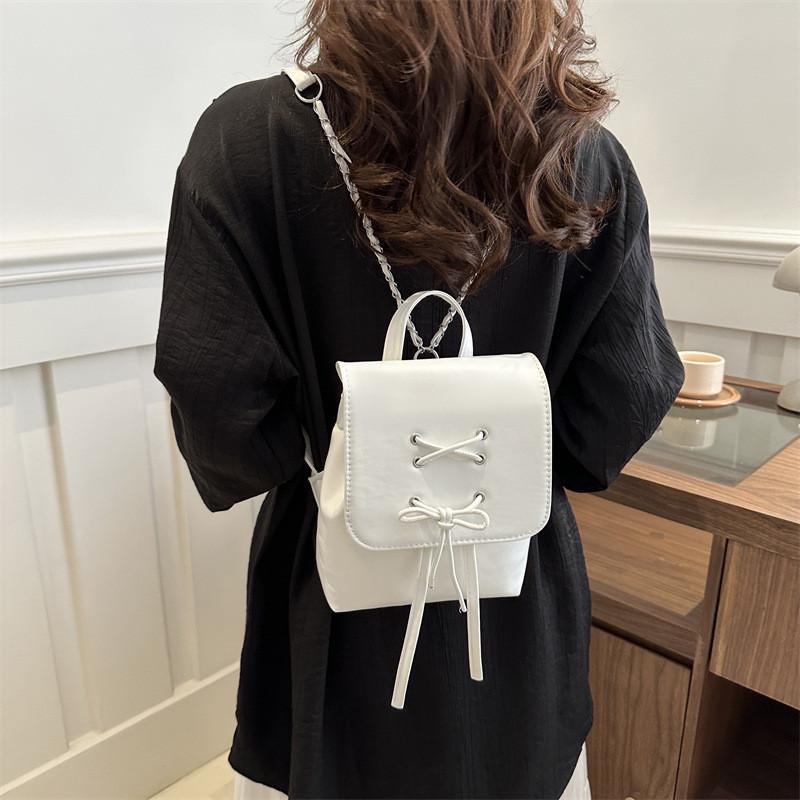 Simple And Casual Korean Style Ballet Bow 2024 New Trend Fashion Shoulder Backpack For Women