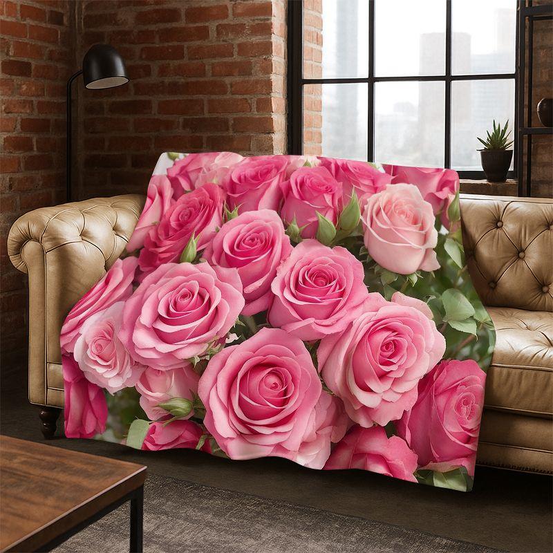Romantische Rose Blume Gänseblümchen Cartoon Flanell Decke Weich Warm Überwurfdecke für Schlafzimmer Wohnzimmer Bett Reise Camping Picknick Kind