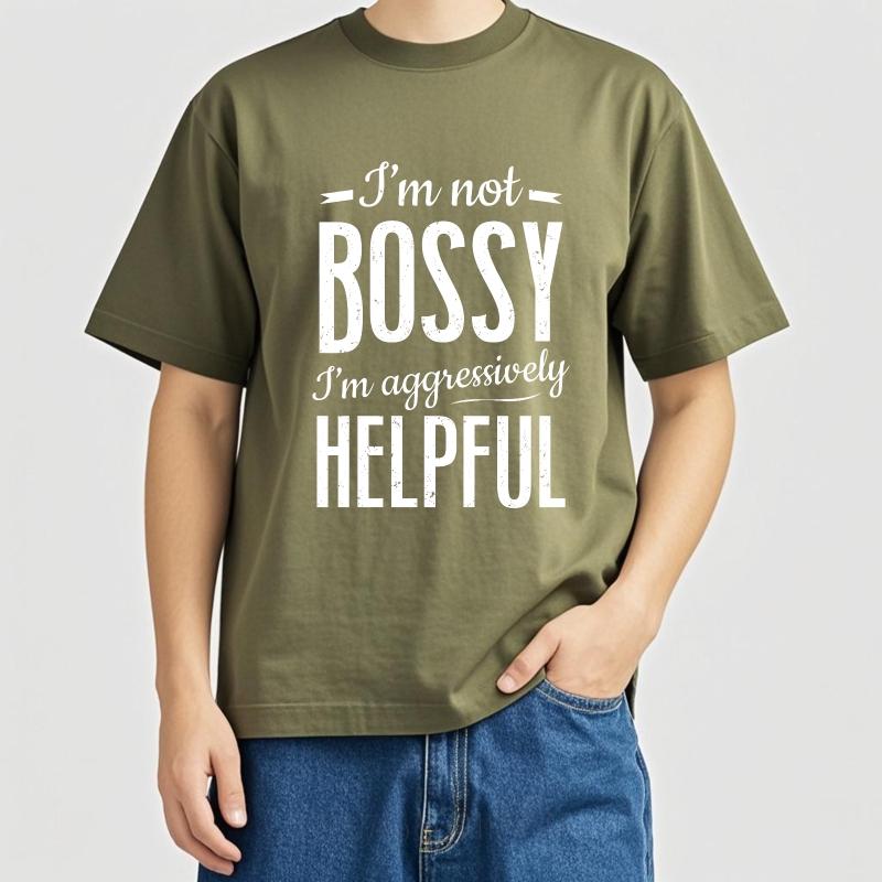 Vintage Summer Boys tshirt Im Not Bossy Im Aggressively Helpful Short Sleeve Comfortable ONeck Tshirt Brand Teeshirt