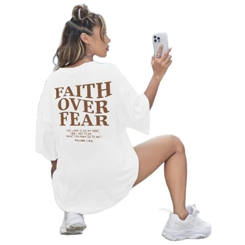 Women Summer Round Collar Cotton Letter Printed T Shirt - Fashion Short Sleeve Top