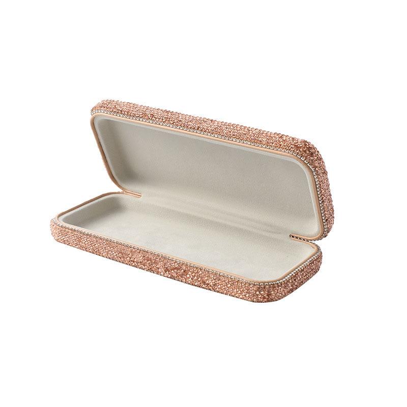 Diamond-Studded Car Sunglasses Holder - Portable Storage Box for Car Interior