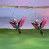 1 Pair Acrylic Colorful Bird Dangle Earrings 2D Hummingbird Hook Earrings Hypoallergenic Women Bird Drop Earrings Fashion Jewelry