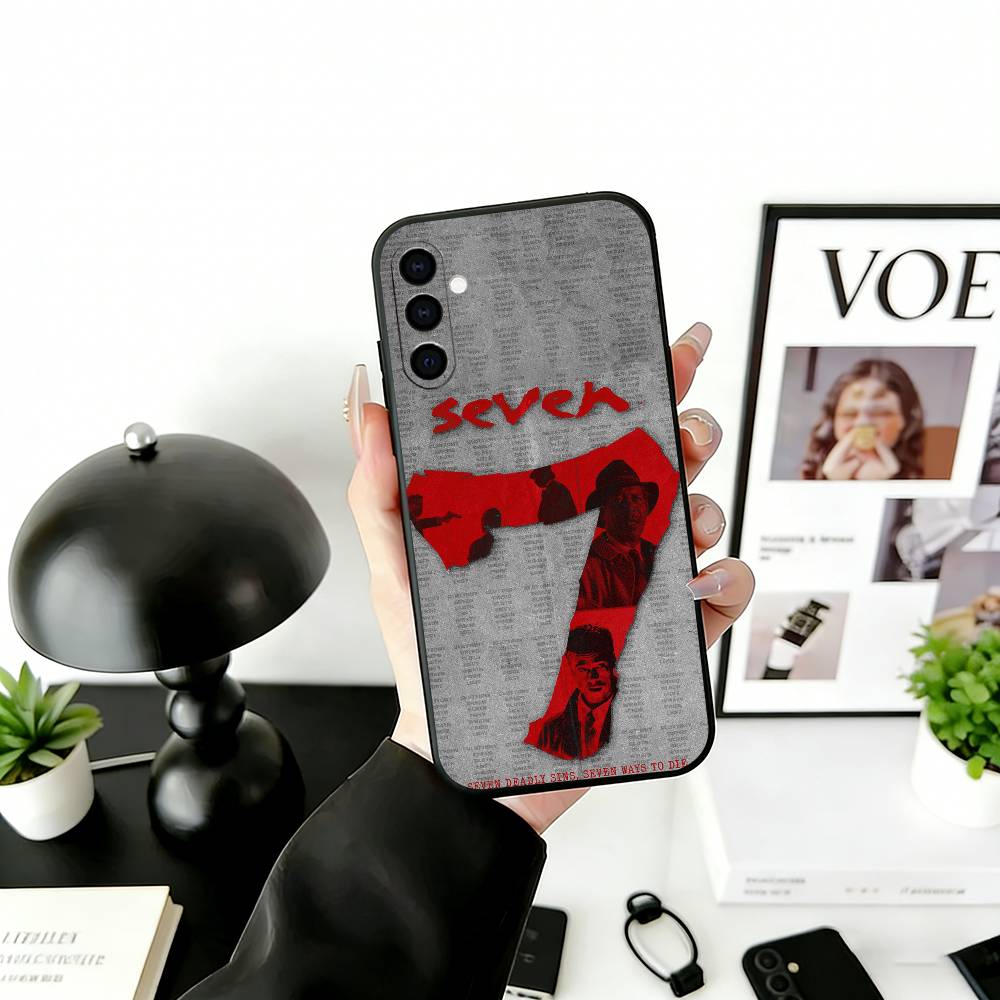 S-Seven Phone Case For Samsung Galaxy A73,A72,A71,A70,A53,A52,A51,Soft Silicone Black Cover