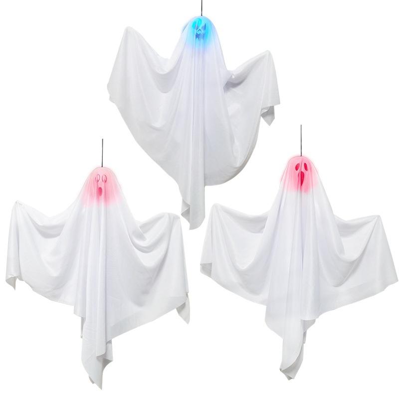 1 Pcs Halloween Ghost Hanging Halloween Hanging Lamp White Flying Ghost Hanging Tree Window CDecoration Scene Layout Props