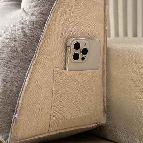 Bed Wedge Pillow for Sleeping Reading Acid Reflux Supportive Backrest Leg Neck Cushion with Side Pockets Multifunctional Sofa Pillow