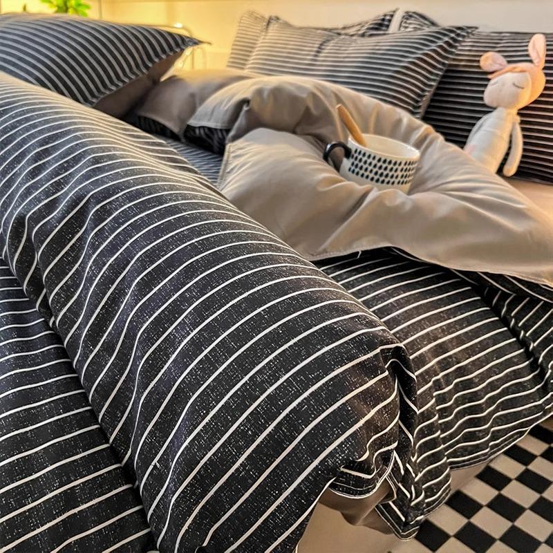 Bettbezug, Reine Baumwolle, Einzelstück, 180x220cm - 2025 Neu 1,5m Vierteiliges Set