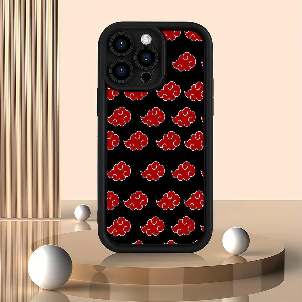 

N-Naruto Red Cloud phone case For iPhone 12 11 13 14 15 16 17 Max Pro Plus Air Mini Shockproof Anti-Slip Silicone Soft Shell iPhone 12