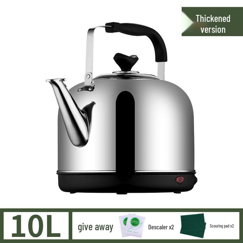 304 Stainless Steel Large Electric Kettle with Auto Power-Off & Keep Warm, Whistle Teapot for Household