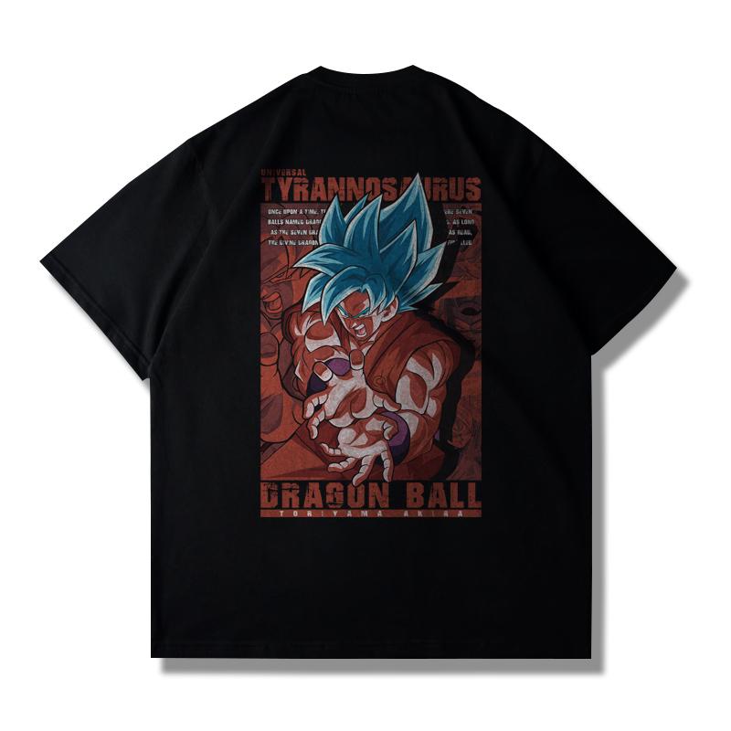 Dragon Ball Goku Shortsleeved Tshirt Unisex Large Size Loose Trendy Brand Summer Pure Cotton Unisex Parentchild Clothing