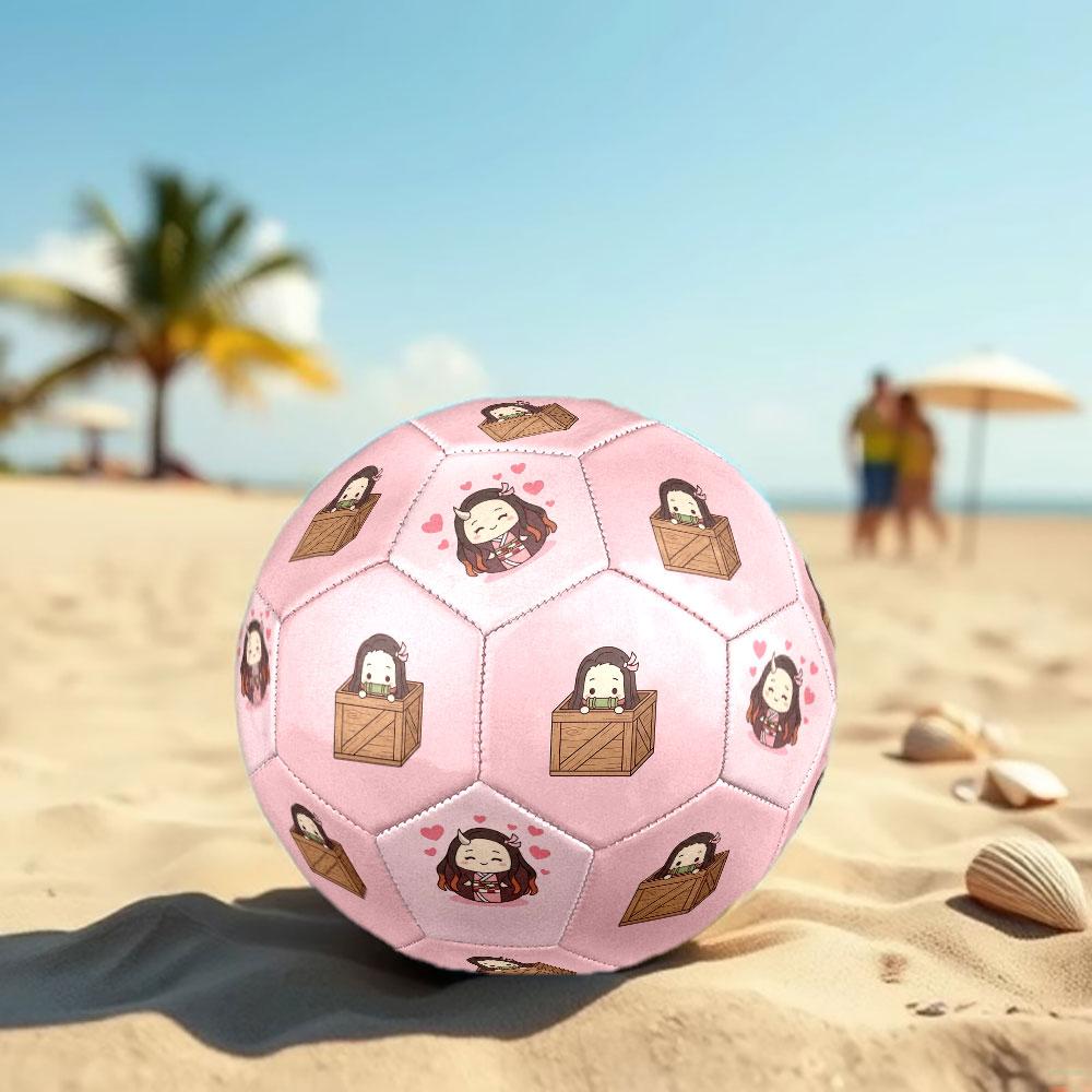 1pc Demon Slayer Kimetsu No Yaiba Soccer Ball Size 5 Indoor Soccer Ball Fashion Colorful Backyard Game - Great For Sports Fans Gift HE16